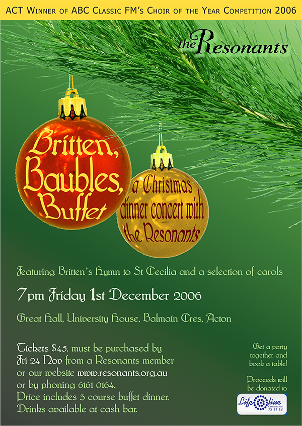 Britten, baubles, buffet